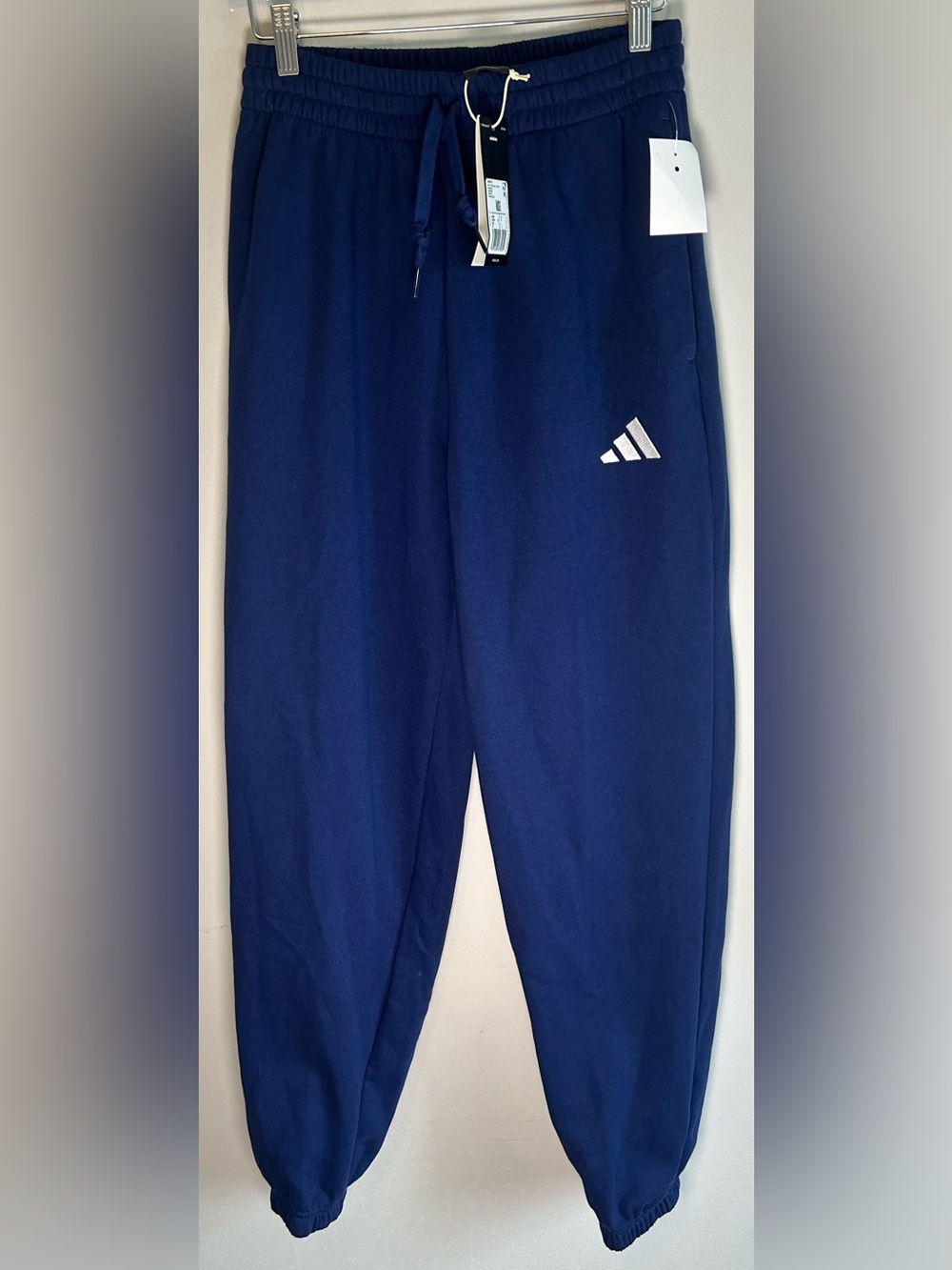 Adidas Men’s Athletic Sweatpants Blue Size S NWT Fleece Three Stripes JX9121